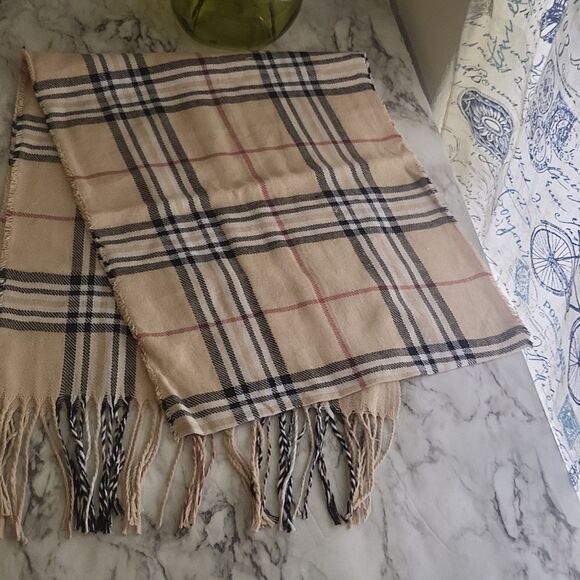 Chic Plaid Fringe Winter Scarf Super Soft Cashmere Feel Polyester - Picture 11 of 12